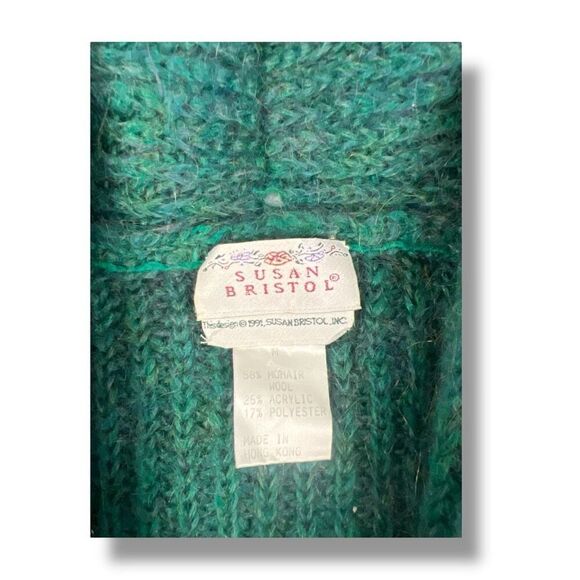 Vintage Susan Bristol Mohair Blend Cardigan Fuzzy Sweater Size Medium - Picture 4 of 5